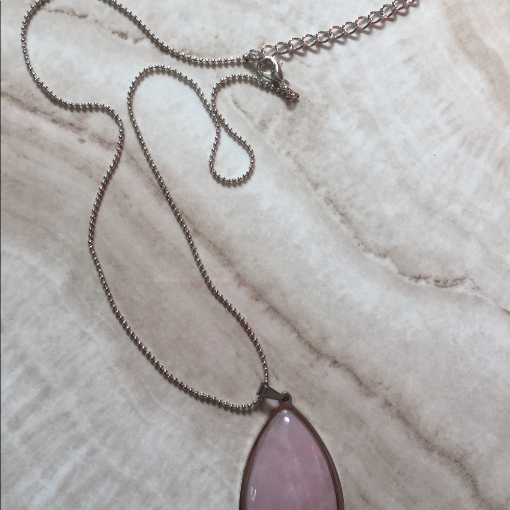 Genuine Rose Quartz Necklace handmade brand new - Picture 3 of 4